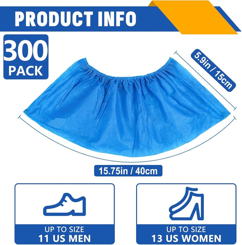 NUITPY 300 Pack(150 Pairs) Shoe Covers Disposable, Non-woven Fabric Shoes Covers for Indoor, Blue Durable & Reusable Disposable Boot & Shoe Covers, Larger Size Fits Various Shoes - Image 2